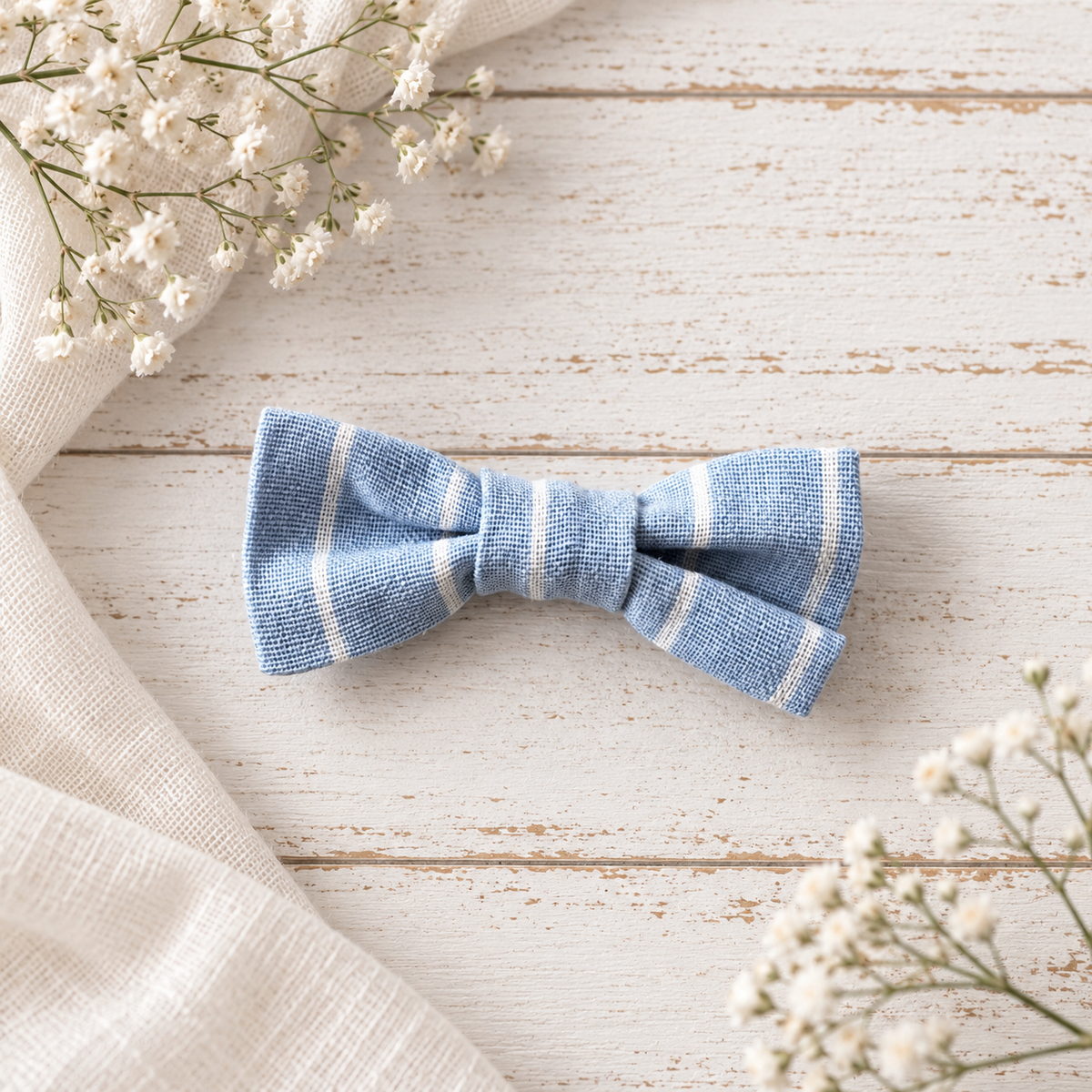 Resort Blue/White Stripes Bow Tie