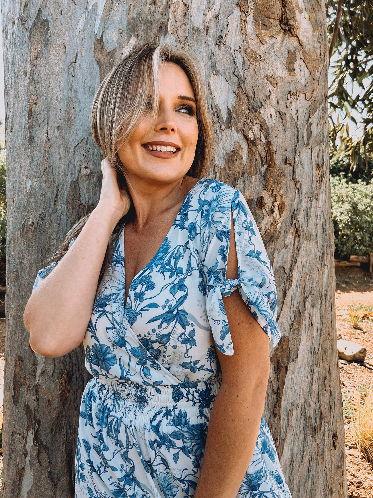 Womens Knotted Short sleeve Maxi Tier Dress - The Prayer