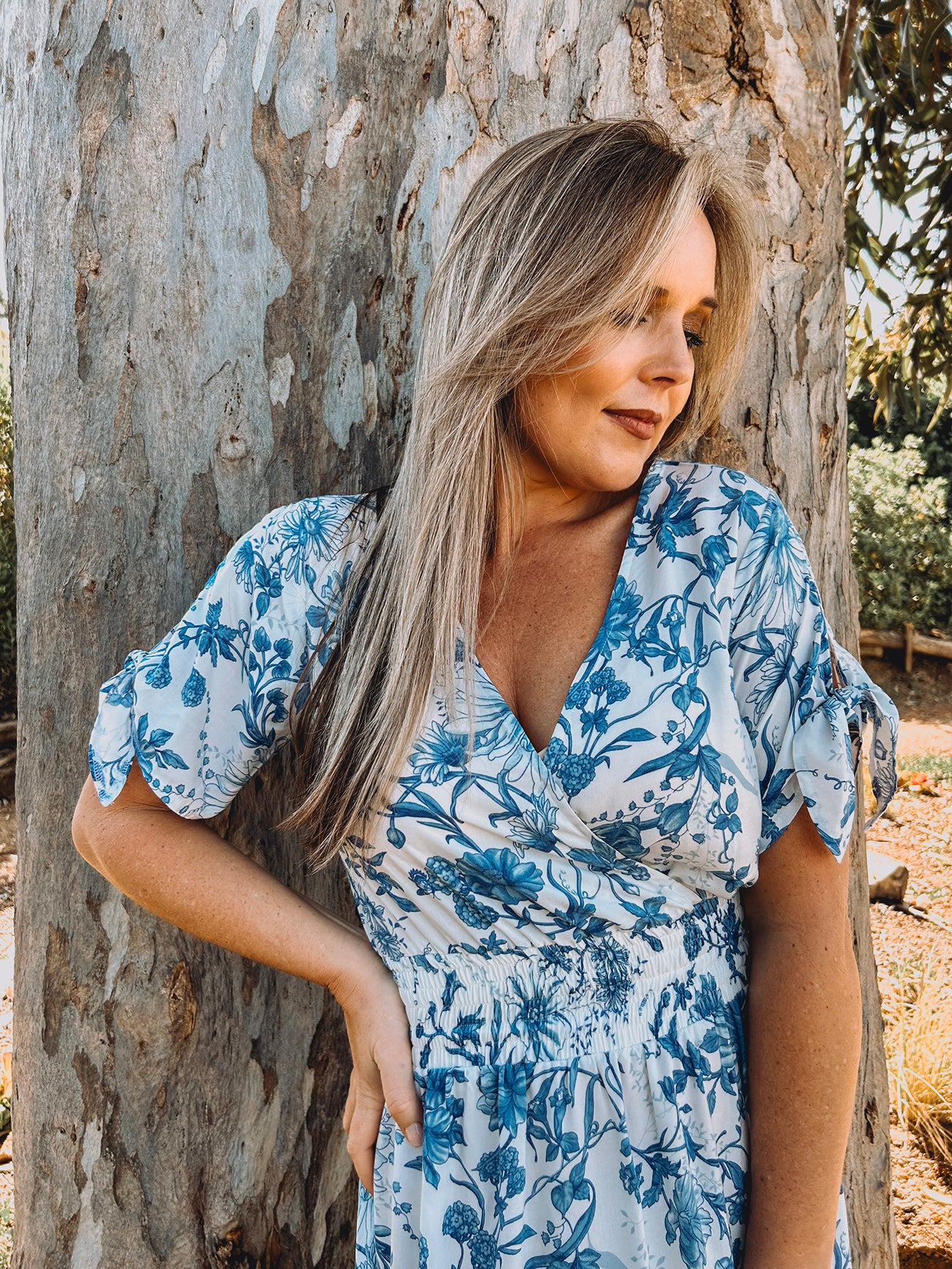 Womens Knotted Short sleeve Maxi Tier Dress - The Prayer