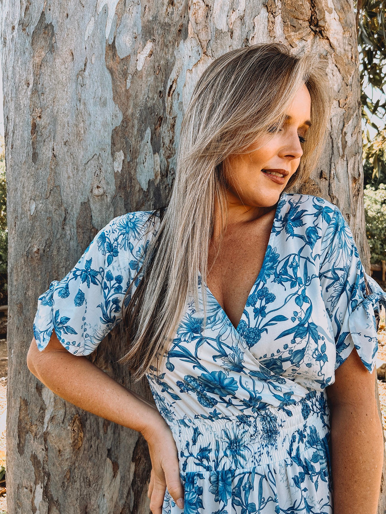 Womens Knotted Short sleeve Maxi Tier Dress - The Prayer