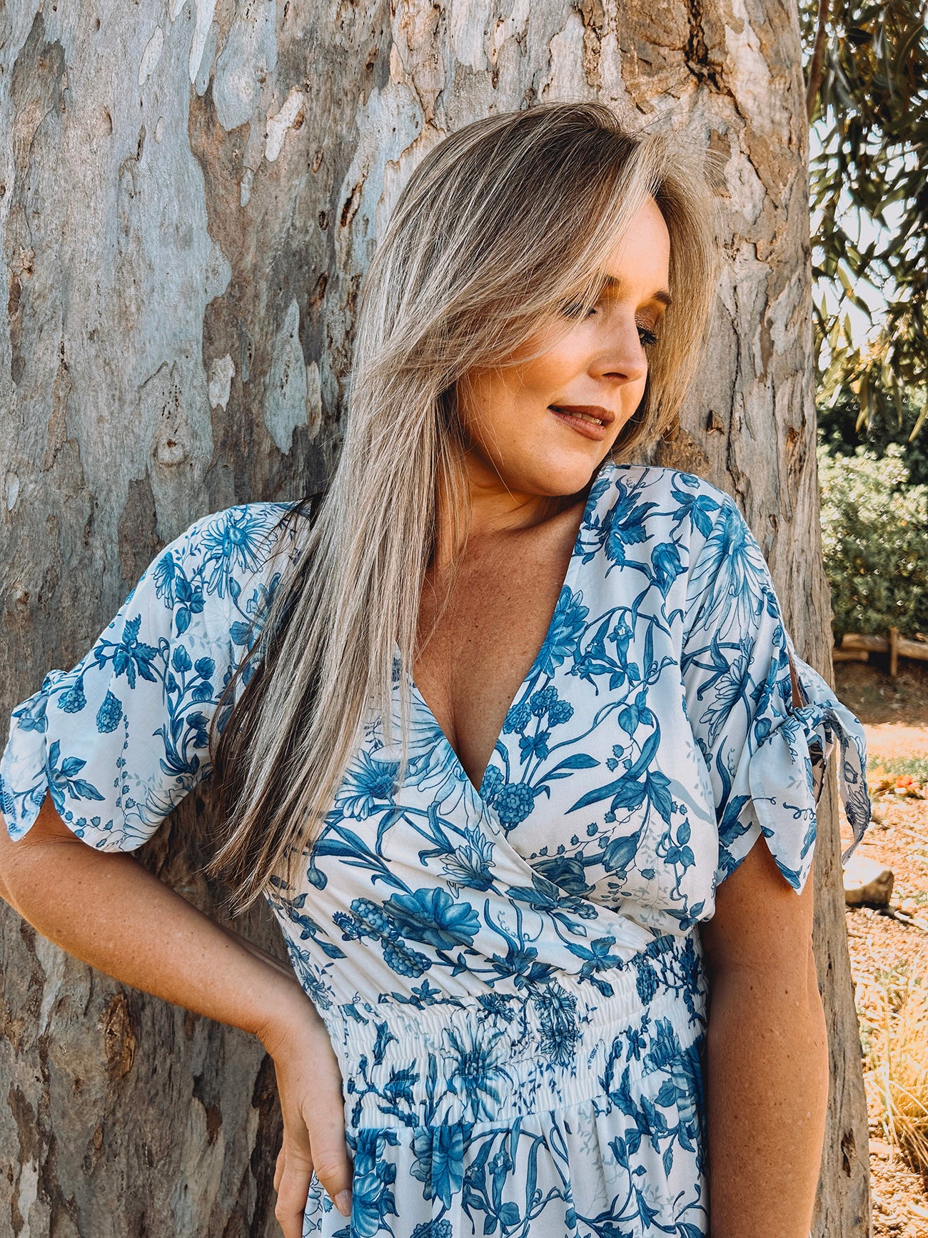 Womens Knotted Short sleeve Maxi Tier Dress - The Prayer