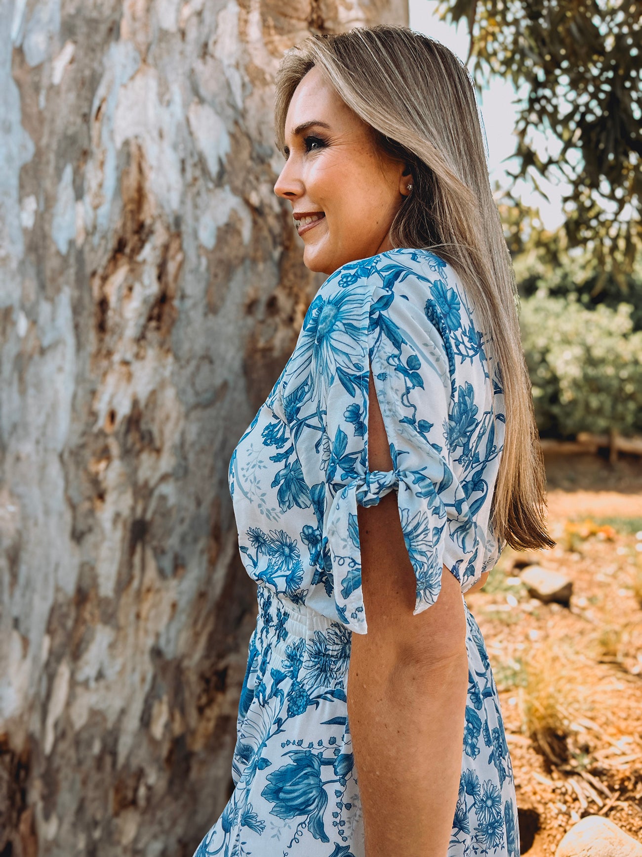Womens Knotted Short sleeve Maxi Tier Dress - The Prayer