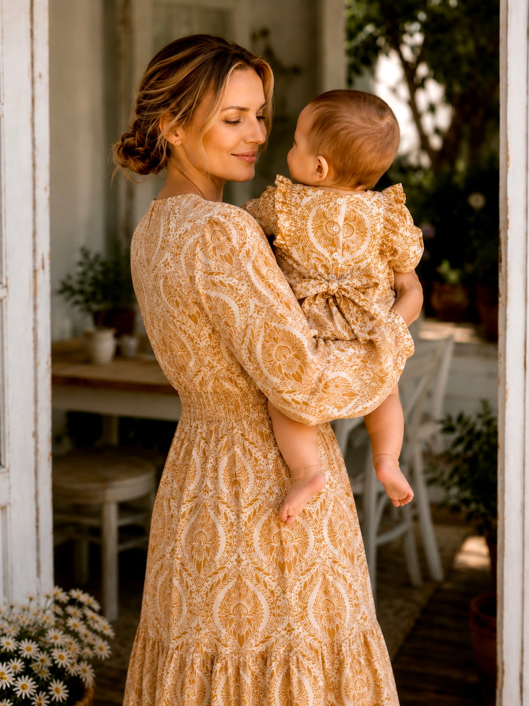 Paisley Long Sleeve Romper - Anthea Rust (accessories sold separately)