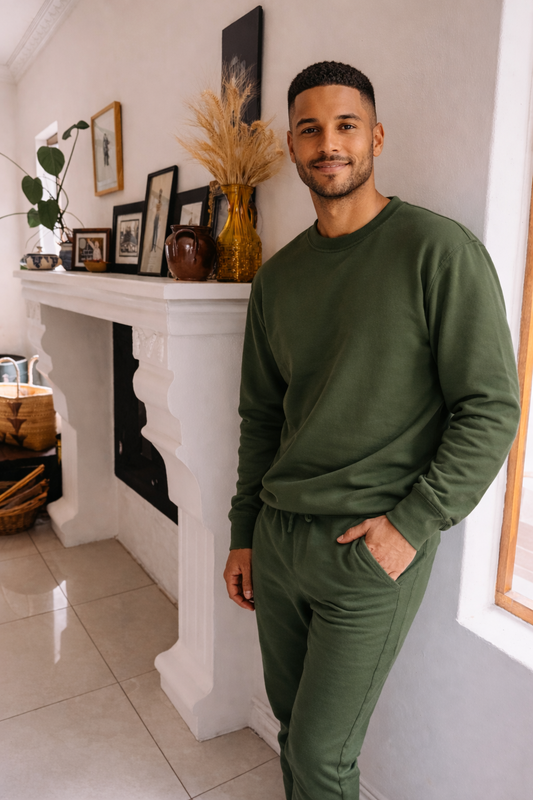 Mens Fleece Sweetpak - Olive Green (sold as a set)