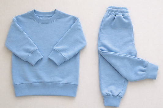 Kids Fleece Sweetpakkie - Powder Blue (sold as a set)