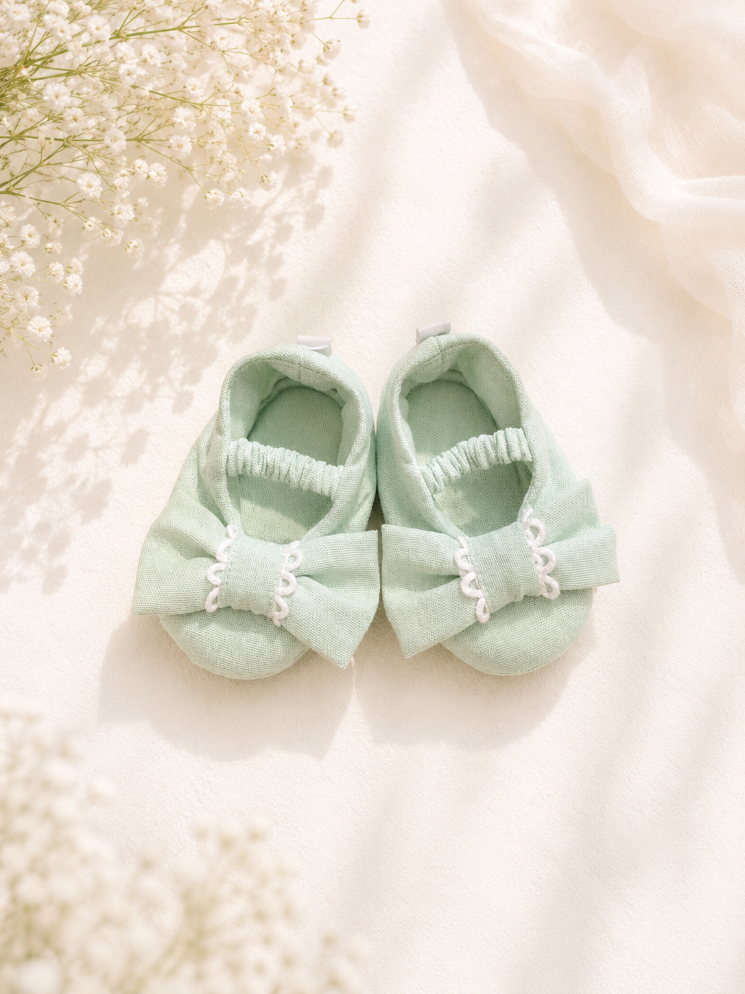 Soft Sole Shoes with bow - Pistachio