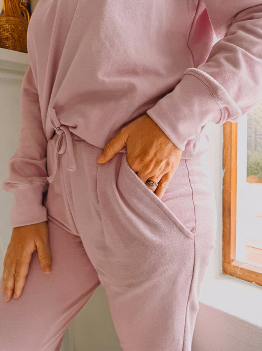 Womens Fleece Sweetpak - Dusty Pink (sold as a set)