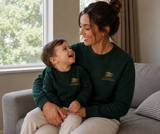Proudly South African Kids Fleece Sweatshirt - Teal (7 working days lead time)
