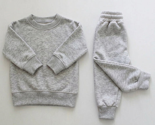 Kids Fleece Sweetpakkie - Grey Melange (sold as a set)