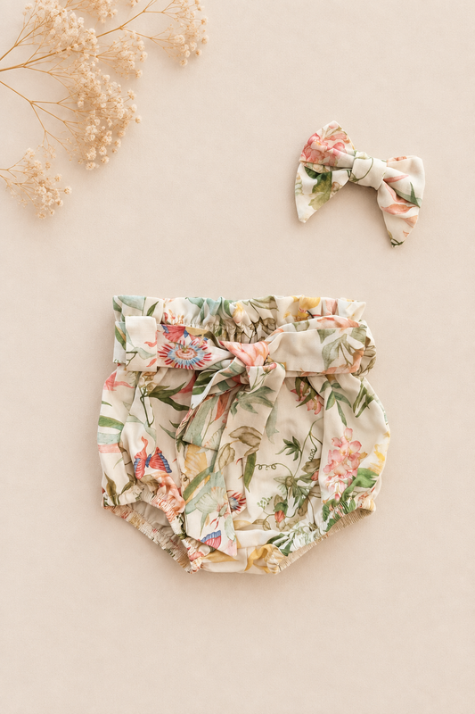 Golder Hour Floral high waist Bloomer with belt (onesie + accessories sold separately)