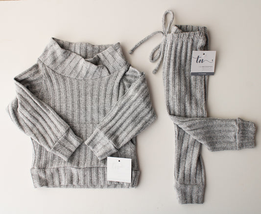 Kids Loungewear Leisure Rib Set - Light Grey (lead time: 7 working days)