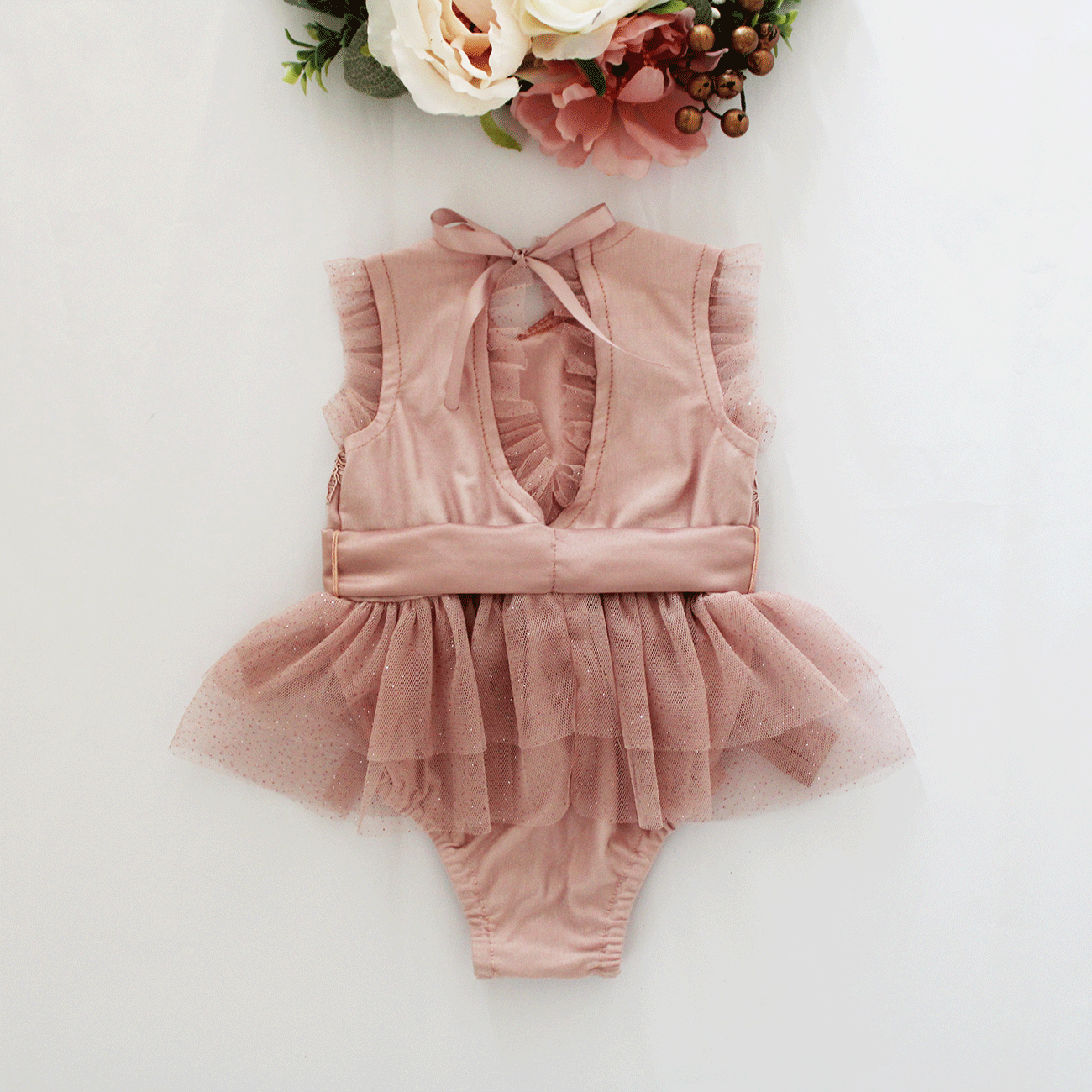 Dusty Pink Ballerina Tutu Romper + headband