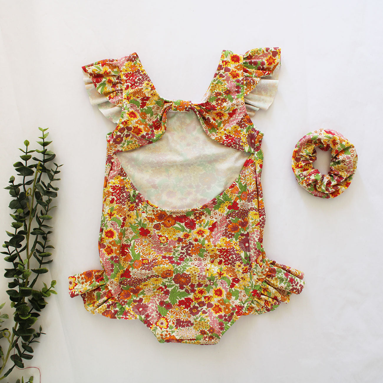 Tahiti Swimsuit - Vintage Floral (includes scrunchy)