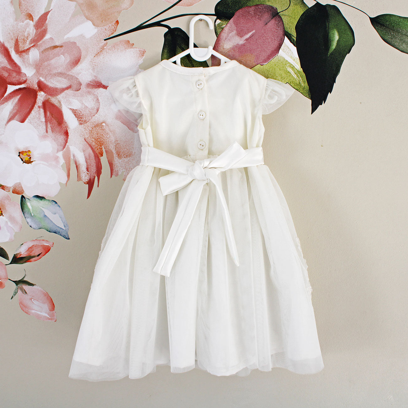 Gabriella off-white Christening Dress (includes matching headband)