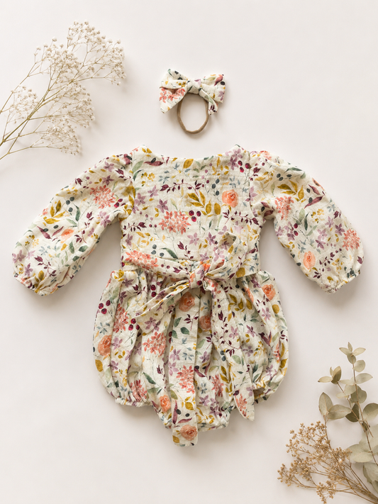 The Whimsical long sleeve Muslin Romper