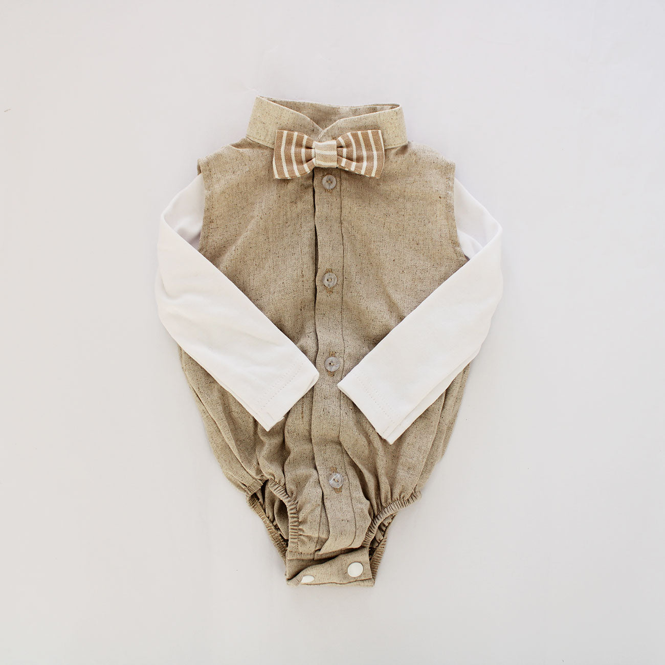 Oak Mandarin Collar Onesie (bow tie & onesie sold separately)