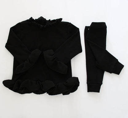 Chelsey Top - Black Rib (tights sold separately)