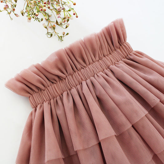 Gathered Tutu Skirt - Berry