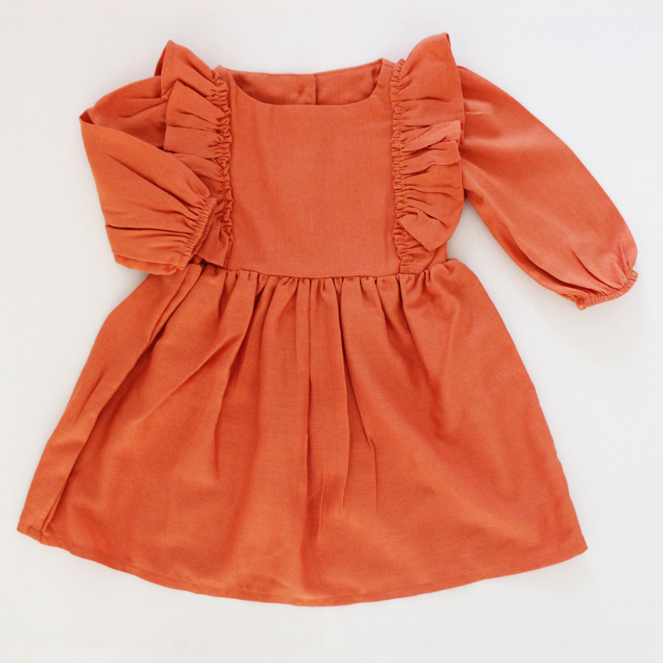 Paisley Long Sleeve Dress - Burnt Apricot (dress or romper option)
