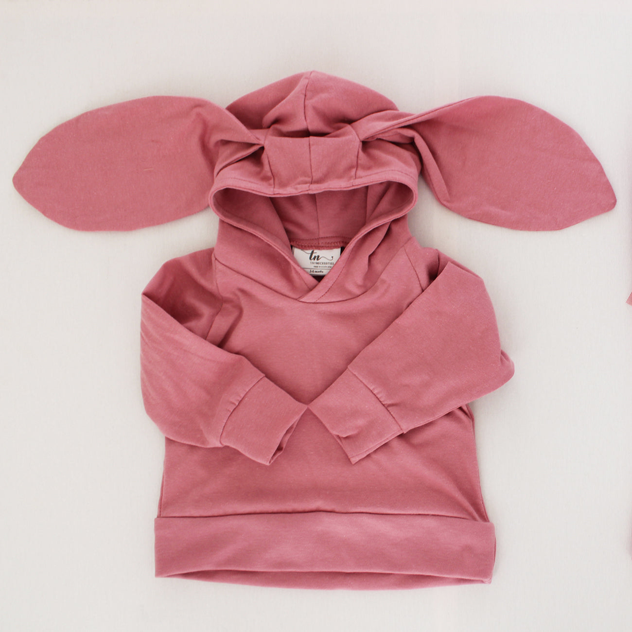 Hooded Bunny Jersey - Dusty Pink (matching tights sold separately)