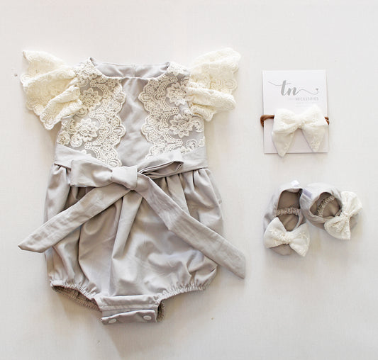 Selah Lace Romper (headband and shoes sold separately)