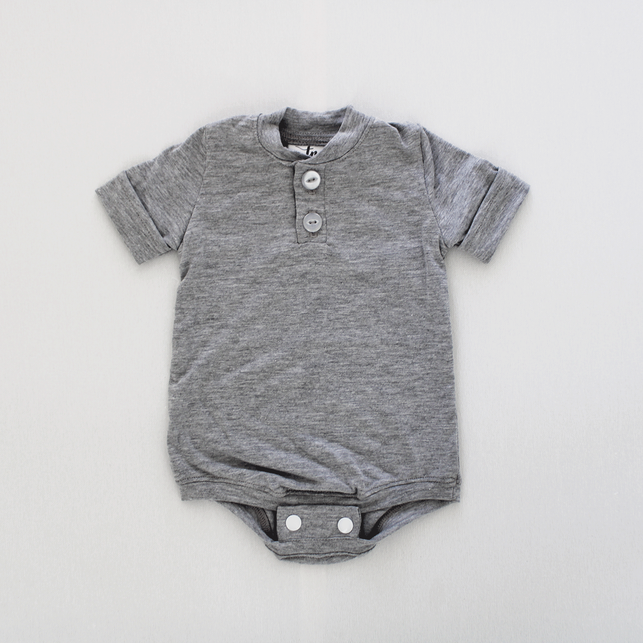 Short Sleeve Onesie - Grey Melange
