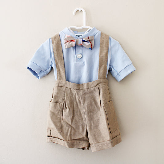 Powder Blue Onesie - short sleeves (accessories + suspender sold seperately)
