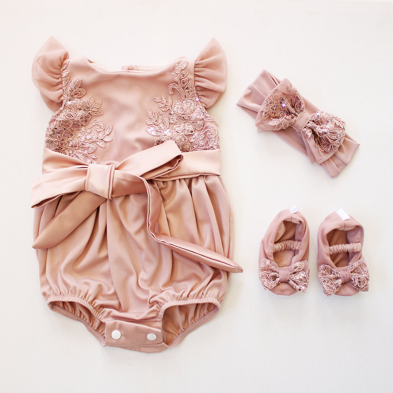 Soft Sole Shoes with bow - Dusty Pink