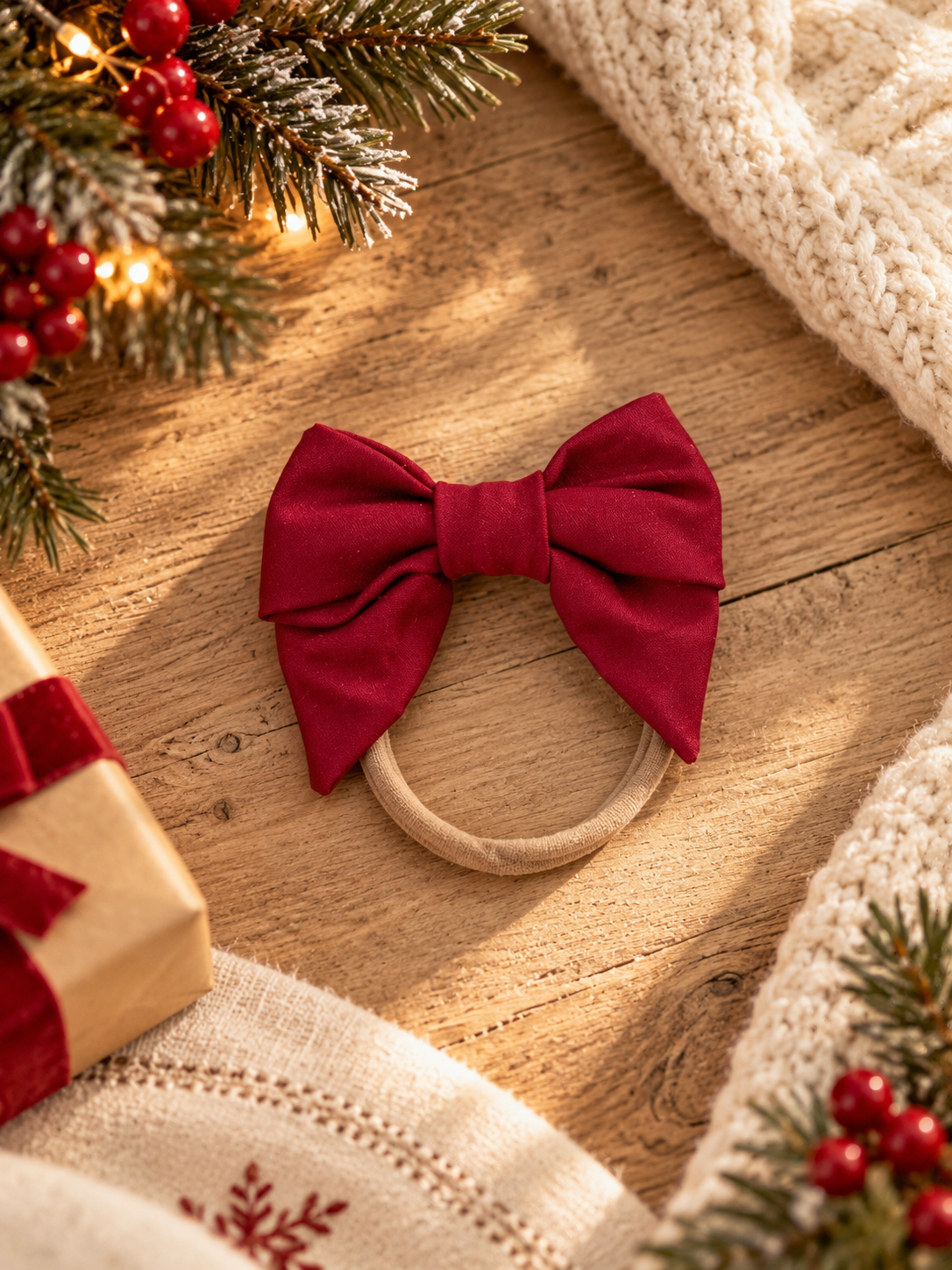 Mistletoe Red Nylon Headband