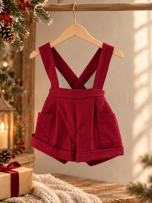 Mistletoe Suspender shorts (accessories + onesie sold separately)