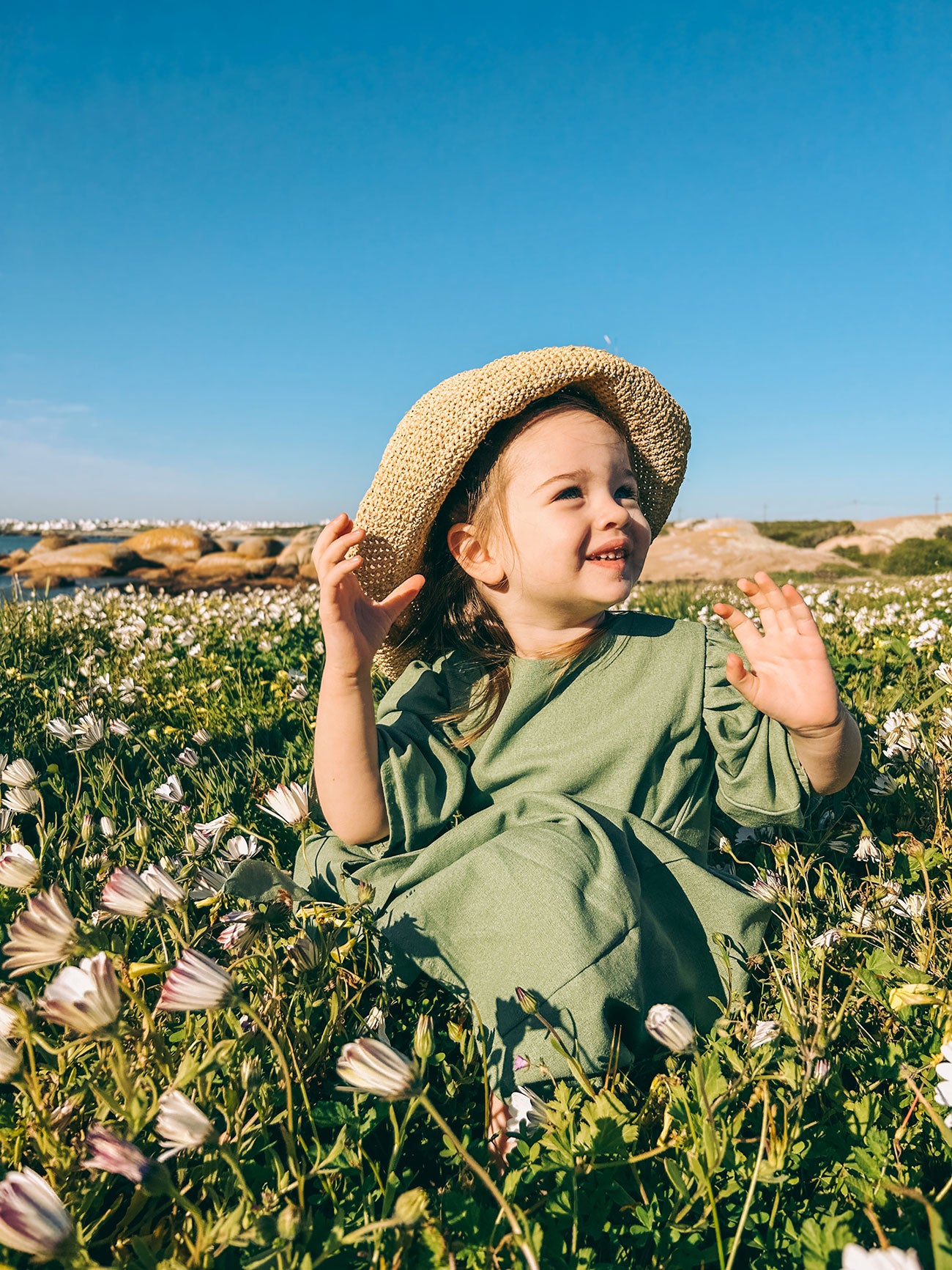 Magnolia Long Sleeve Dress - Solid Olive Green