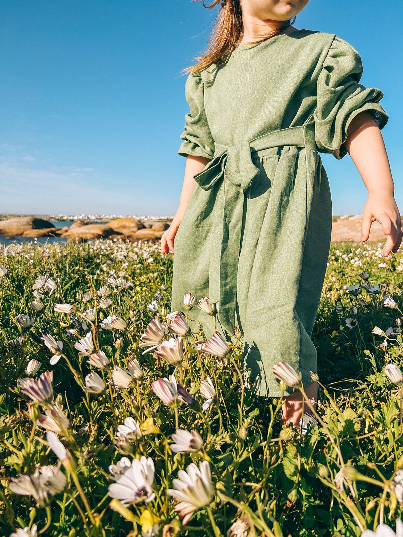 Magnolia Long Sleeve Dress - Solid Olive Green
