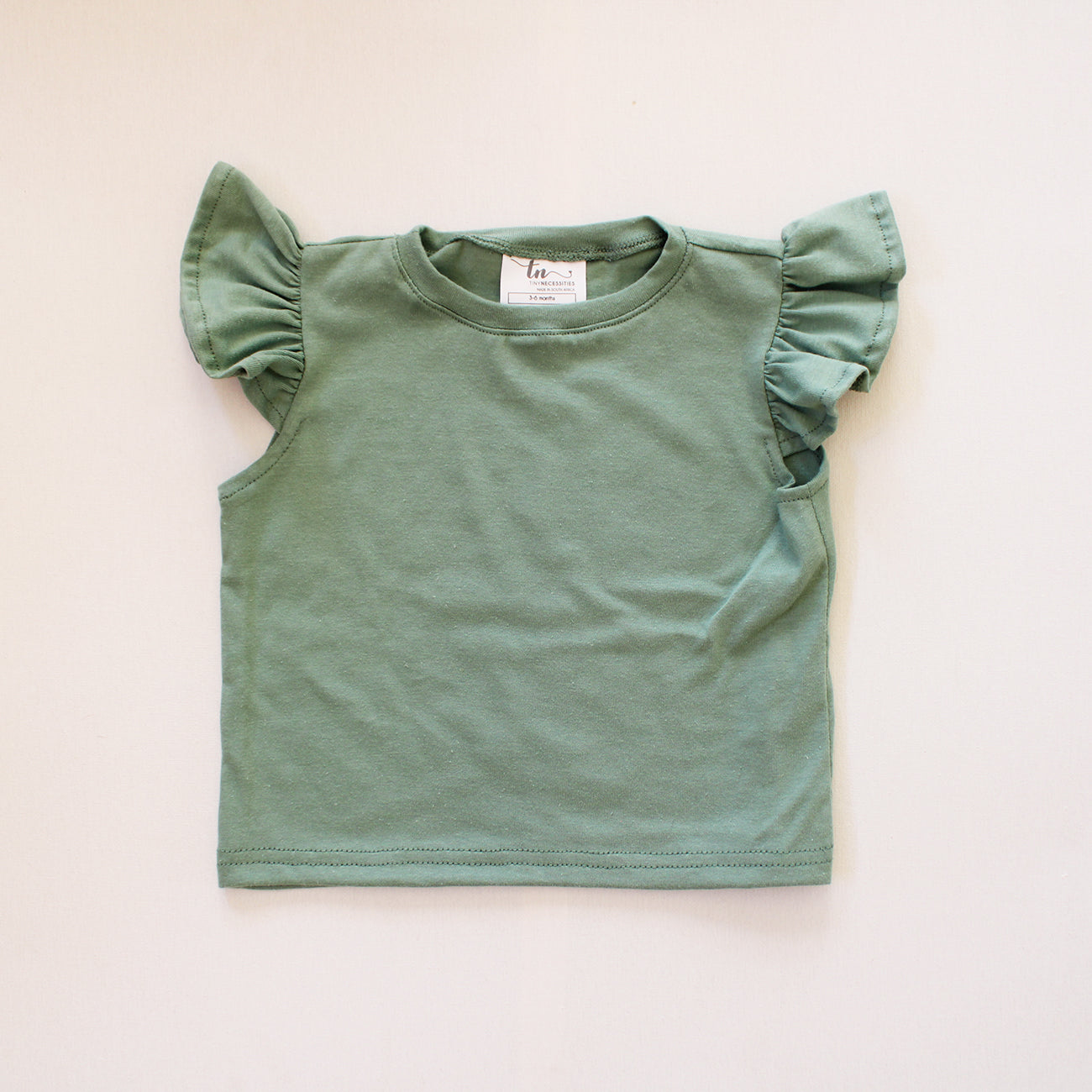 Short Sleeve Frilly Top - Sage (ski pants sold separately)