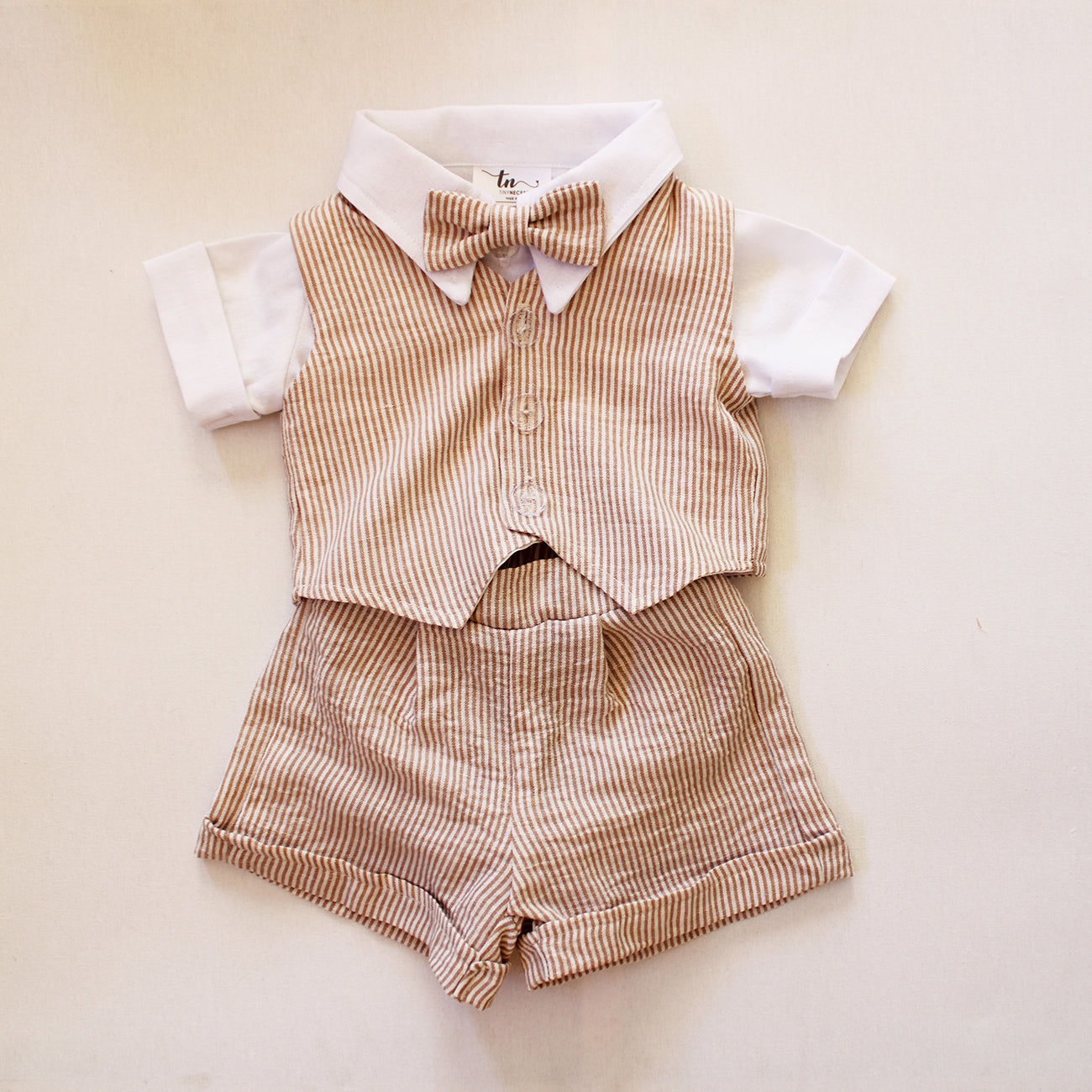 Sand Stripes Bow Tie