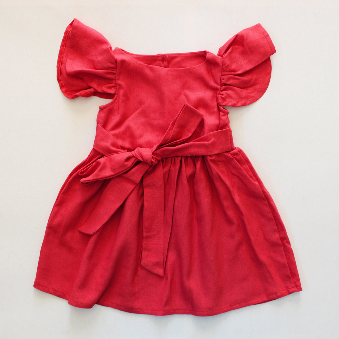 Magnolia Frilly Sleeve Dress - Watermelon