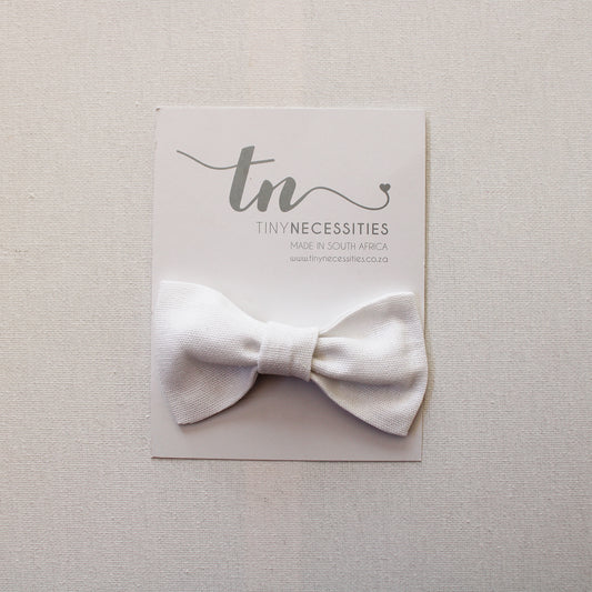 White Linen Bow Tie