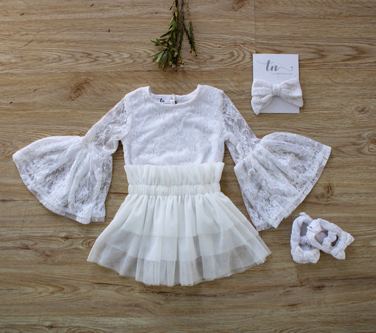 Lace Nylon Headband - White