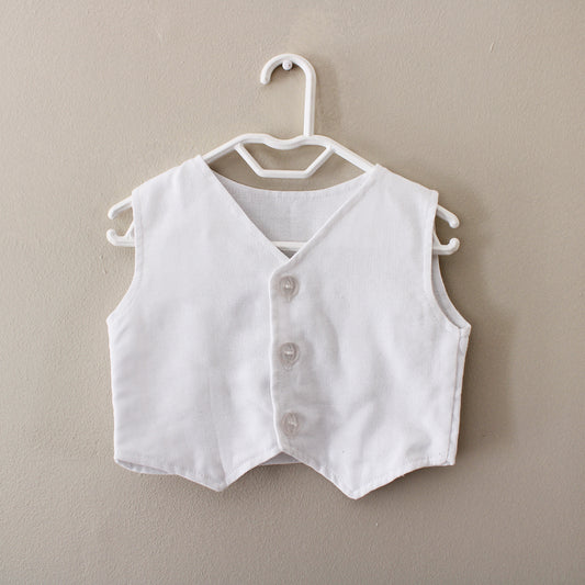 Waistcoat - White Linen (shirt + pants + bow tie sold separately)