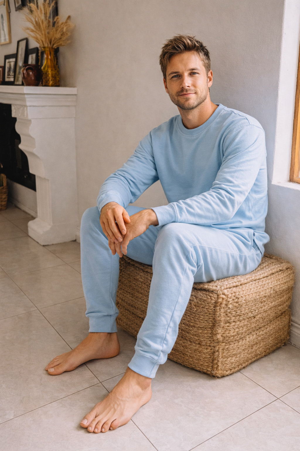 Mens Fleece Sweetpak - Powder Blue (sold as a set)