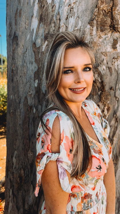 Womens Knotted Short sleeve Maxi Tier Dress - Hadassah