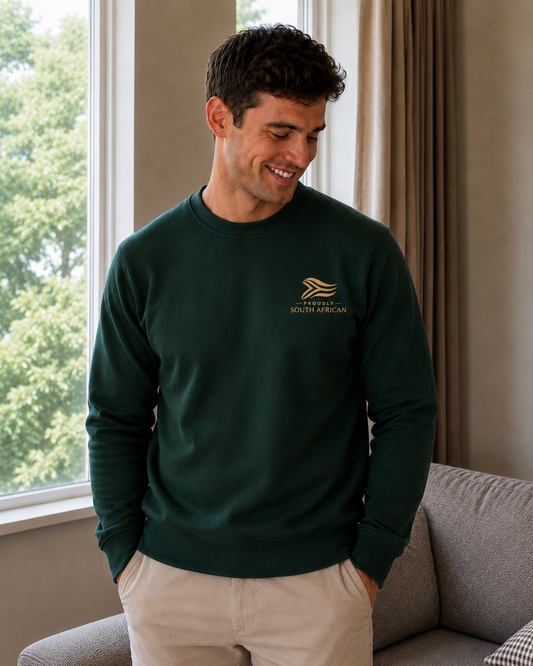 Proudly South African Mens Sweatshirt - Teal (7 working days lead time)