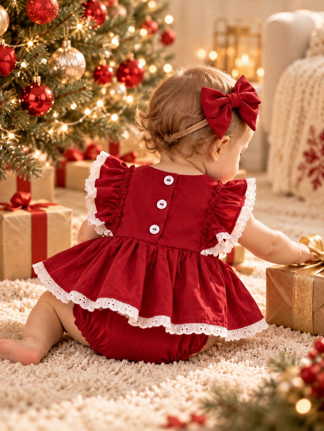 Mistletoe Christmas Romper (headband sold separately)