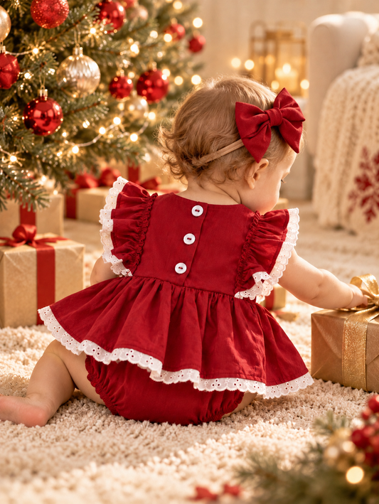 Mistletoe Christmas Romper (headband sold separately)