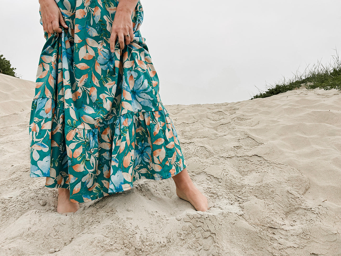 Womens Short sleeve Maxi Tier Dress - Ocean Reef (limited edition)