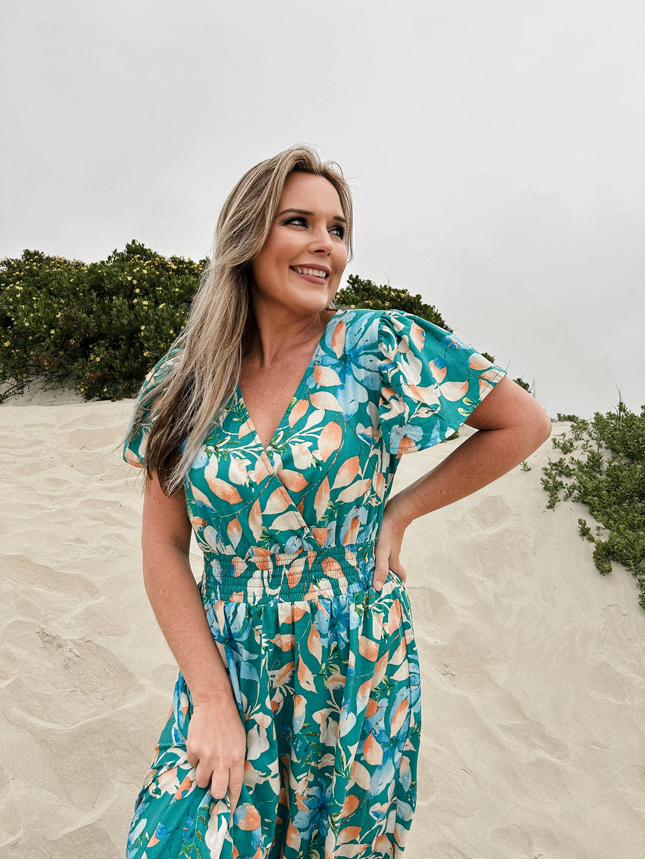 Womens Short sleeve Maxi Tier Dress - Ocean Reef (limited edition)