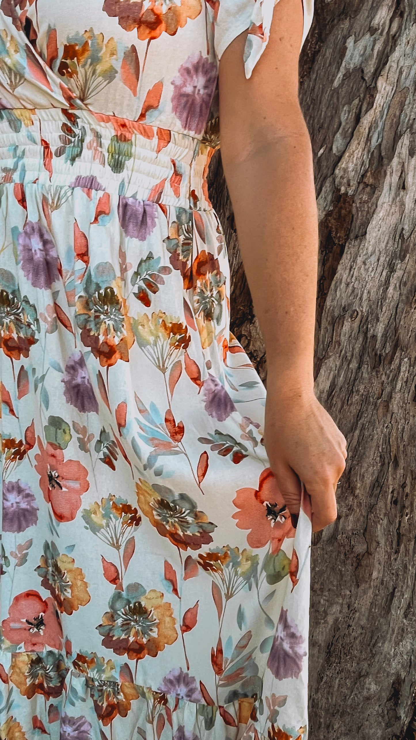 Womens Knotted Short sleeve Maxi Tier Dress - Hadassah