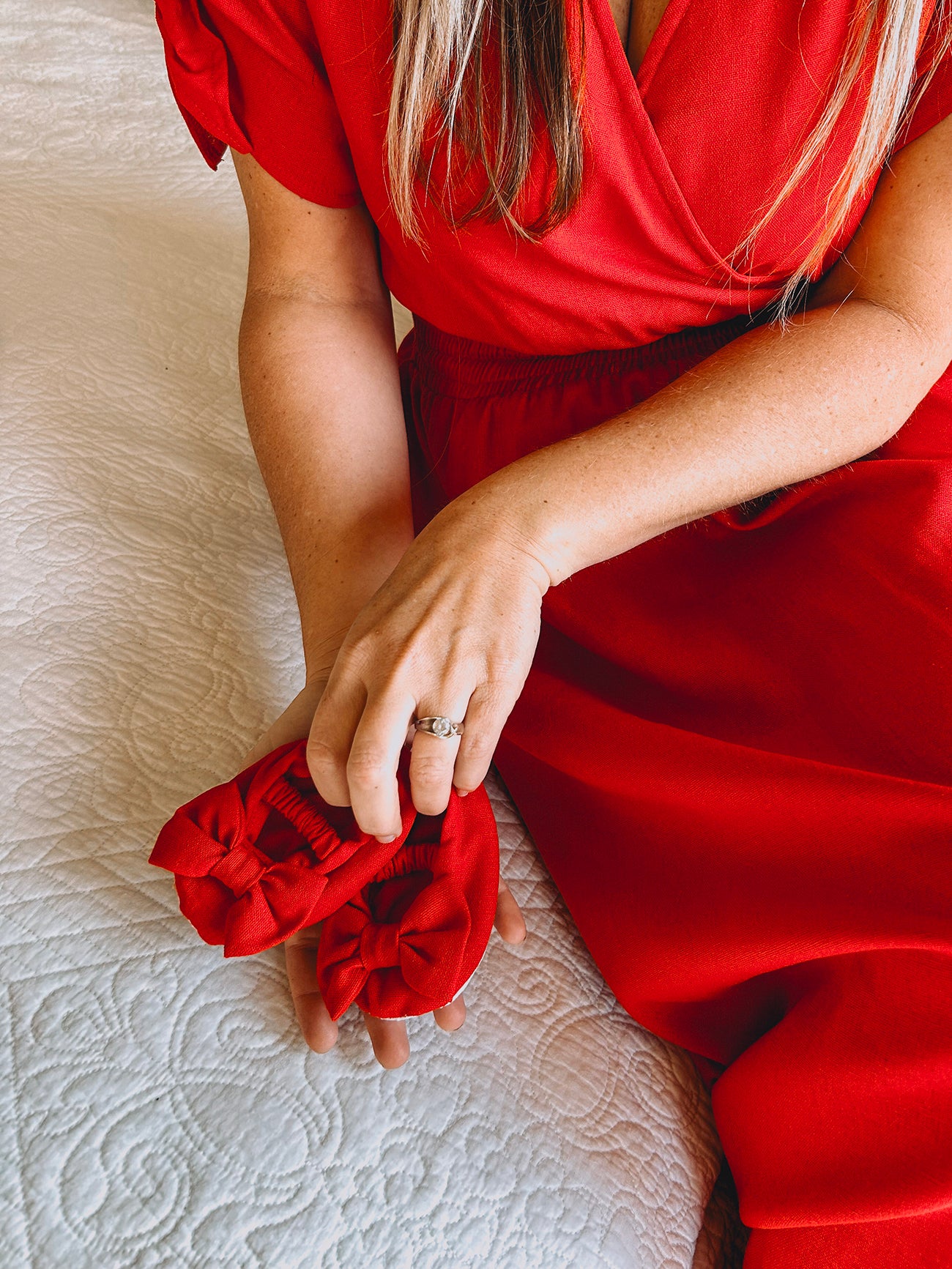 Womens Knotted Sleeve Maxi Tier Dress - Forget me not Red