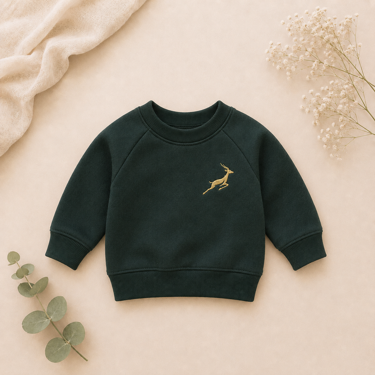 Springbokkie Kids Fleece Sweatshirt - Teal (7 working days lead time)