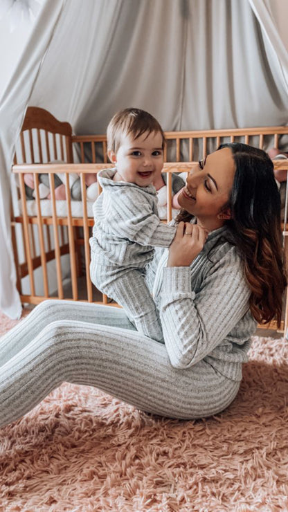 Kids Loungewear Leisure Rib Set - Light Grey (lead time: 7 working days)