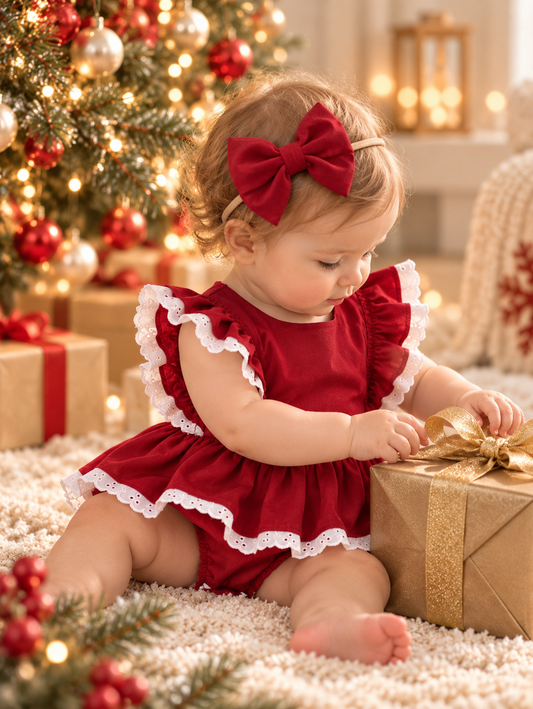 Mistletoe Christmas Romper (headband sold separately)